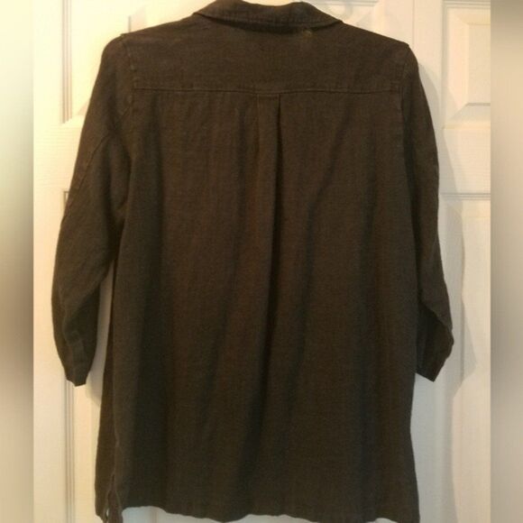 Harve Benard Black Button Down Linen Shacket Size 18W - Picture 8 of 8